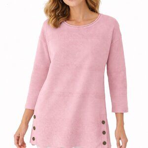 Neon Buddha light pink cotton crew neck sweater NWT